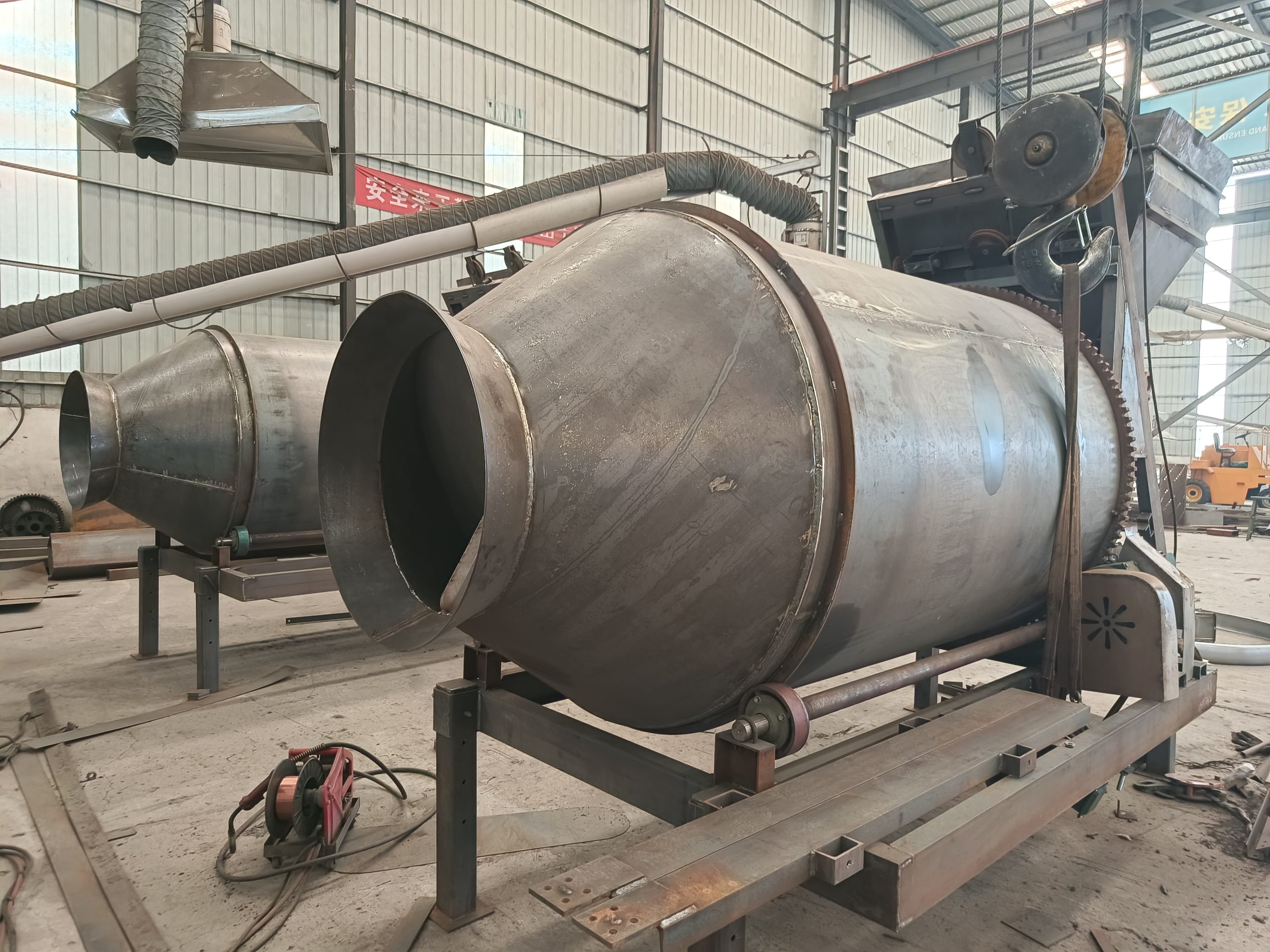 BB fertilizer mixer under fabrication in the workshop